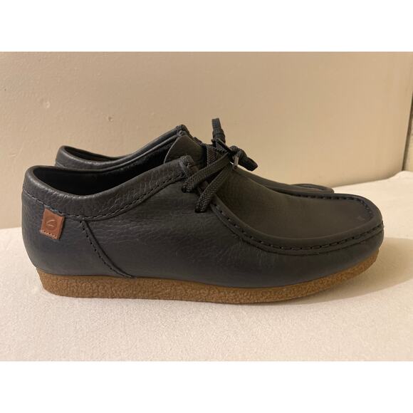 Clarks Shacre II Run Shoe Men's Size 7.5 US Black Leather EUC Casual‎ Dress - Picture 1 of 10